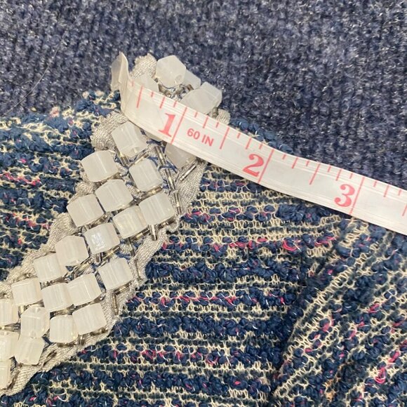 Anthropologie, ISANI Beaded Cropped Tweed Jacket , Blue , Size S/Small, VGUC - Picture 14 of 16
